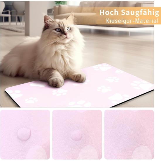 JanYoo Bowl Mat, Cat Feeding Bowl Mat, 50 x 35 cm, Waterproof Pet Feeding Mats, Non-Slip Mat, Cat Bowl, Feeding Mat, Cat Food, Feeding Bowl Mat (Grey) JanYoo Bowl Mat, Cat Feeding Bowl Mat, 50 x 35 cm, Waterproof Pet Feeding Mats, Non-Slip Mat, Cat Bowl, Feeding Mat, Cat Food, Feeding Bowl Mat (Grey)