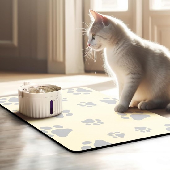 JanYoo Bowl Mat, Cat Feeding Bowl Mat, 50 x 35 cm, Waterproof Pet Feeding Mats, Non-Slip Mat, Cat Bowl, Feeding Mat, Cat Food, Feeding Bowl Mat (Grey) JanYoo Bowl Mat, Cat Feeding Bowl Mat, 50 x 35 cm, Waterproof Pet Feeding Mats, Non-Slip Mat, Cat Bowl, Feeding Mat, Cat Food, Feeding Bowl Mat (Grey)