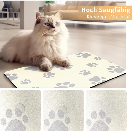 JanYoo Bowl Mat, Cat Feeding Bowl Mat, 50 x 35 cm, Waterproof Pet Feeding Mats, Non-Slip Mat, Cat Bowl, Feeding Mat, Cat Food, Feeding Bowl Mat (Grey) JanYoo Bowl Mat, Cat Feeding Bowl Mat, 50 x 35 cm, Waterproof Pet Feeding Mats, Non-Slip Mat, Cat Bowl, Feeding Mat, Cat Food, Feeding Bowl Mat (Grey)