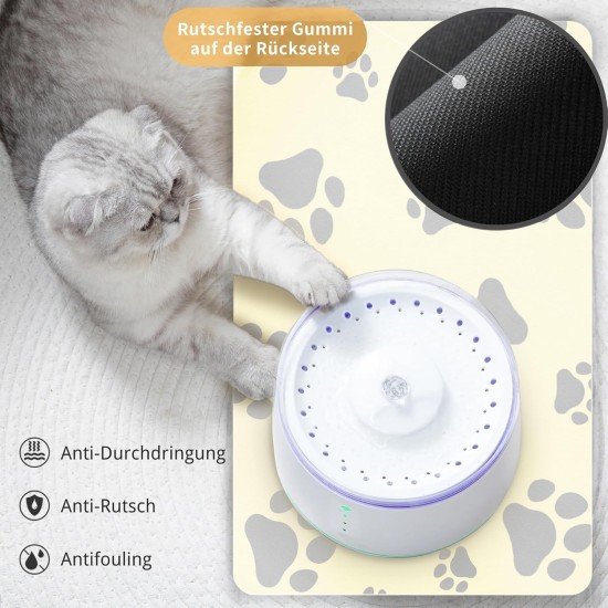 JanYoo Bowl Mat, Cat Feeding Bowl Mat, 50 x 35 cm, Waterproof Pet Feeding Mats, Non-Slip Mat, Cat Bowl, Feeding Mat, Cat Food, Feeding Bowl Mat (Grey) JanYoo Bowl Mat, Cat Feeding Bowl Mat, 50 x 35 cm, Waterproof Pet Feeding Mats, Non-Slip Mat, Cat Bowl, Feeding Mat, Cat Food, Feeding Bowl Mat (Grey)
