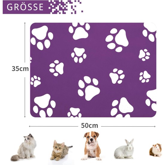 JanYoo Bowl Mat, Cat Feeding Bowl Mat, 50 x 35 cm, Waterproof Pet Feeding Mats, Non-Slip Mat, Cat Bowl, Feeding Mat, Cat Food, Feeding Bowl Mat (Grey) JanYoo Bowl Mat, Cat Feeding Bowl Mat, 50 x 35 cm, Waterproof Pet Feeding Mats, Non-Slip Mat, Cat Bowl, Feeding Mat, Cat Food, Feeding Bowl Mat (Grey)