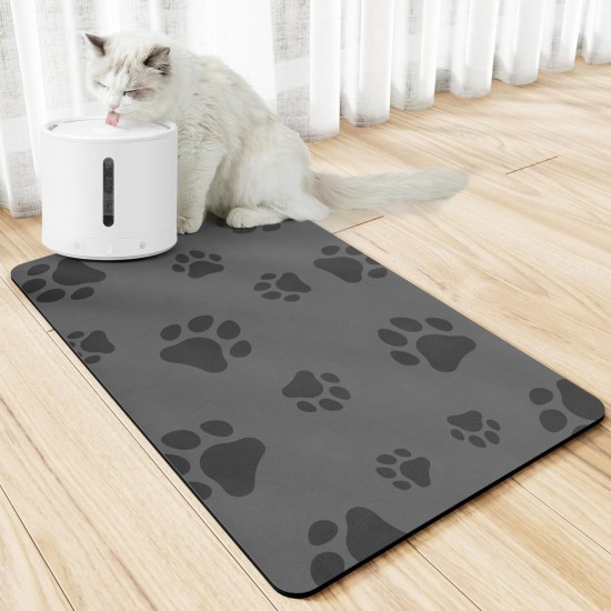 JanYoo Bowl Mat, Cat Feeding Bowl Mat, 50 x 35 cm, Waterproof Pet Feeding Mats, Non-Slip Mat, Cat Bowl, Feeding Mat, Cat Food, Feeding Bowl Mat (Grey) JanYoo Bowl Mat, Cat Feeding Bowl Mat, 50 x 35 cm, Waterproof Pet Feeding Mats, Non-Slip Mat, Cat Bowl, Feeding Mat, Cat Food, Feeding Bowl Mat (Grey)