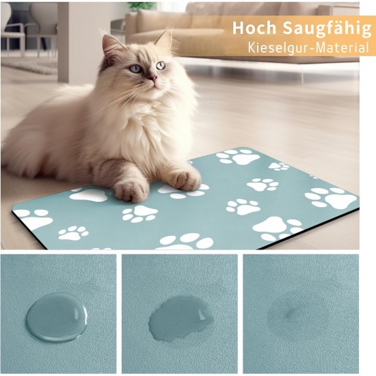 JanYoo Bowl Mat, Cat Feeding Bowl Mat, 50 x 35 cm, Waterproof Pet Feeding Mats, Non-Slip Mat, Cat Bowl, Feeding Mat, Cat Food, Feeding Bowl Mat (Green) JanYoo Bowl Mat, Cat Feeding Bowl Mat, 50 x 35 cm, Waterproof Pet Feeding Mats, Non-Slip Mat, Cat Bowl, Feeding Mat, Cat Food, Feeding Bowl Mat (Green)