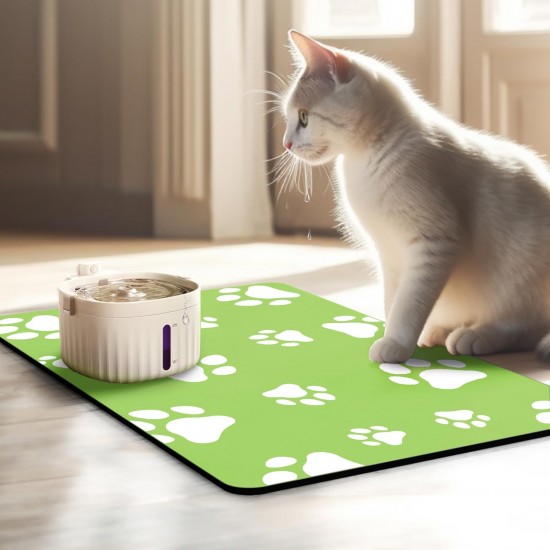 JanYoo Bowl Mat, Cat Feeding Bowl Mat, 50 x 35 cm, Waterproof Pet Feeding Mats, Non-Slip Mat, Cat Bowl, Feeding Mat, Cat Food, Feeding Bowl Mat (Green) JanYoo Bowl Mat, Cat Feeding Bowl Mat, 50 x 35 cm, Waterproof Pet Feeding Mats, Non-Slip Mat, Cat Bowl, Feeding Mat, Cat Food, Feeding Bowl Mat (Green)