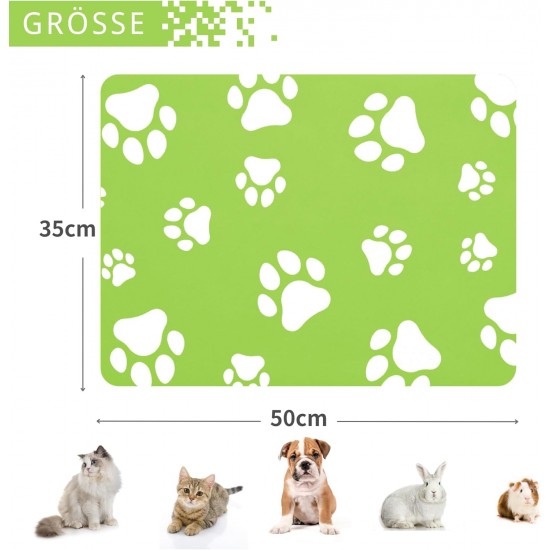 JanYoo Bowl Mat, Cat Feeding Bowl Mat, 50 x 35 cm, Waterproof Pet Feeding Mats, Non-Slip Mat, Cat Bowl, Feeding Mat, Cat Food, Feeding Bowl Mat (Green) JanYoo Bowl Mat, Cat Feeding Bowl Mat, 50 x 35 cm, Waterproof Pet Feeding Mats, Non-Slip Mat, Cat Bowl, Feeding Mat, Cat Food, Feeding Bowl Mat (Green)