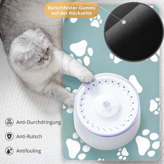 JanYoo Bowl Mat, Cat Feeding Bowl Mat, 50 x 35 cm, Waterproof Pet Feeding Mats, Non-Slip Mat, Cat Bowl, Feeding Mat, Cat Food, Feeding Bowl Mat (Green) JanYoo Bowl Mat, Cat Feeding Bowl Mat, 50 x 35 cm, Waterproof Pet Feeding Mats, Non-Slip Mat, Cat Bowl, Feeding Mat, Cat Food, Feeding Bowl Mat (Green)