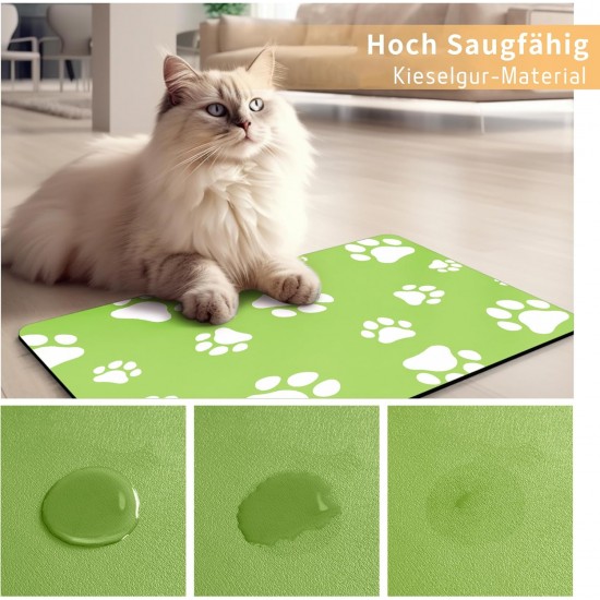 JanYoo Bowl Mat, Cat Feeding Bowl Mat, 50 x 35 cm, Waterproof Pet Feeding Mats, Non-Slip Mat, Cat Bowl, Feeding Mat, Cat Food, Feeding Bowl Mat (Green) JanYoo Bowl Mat, Cat Feeding Bowl Mat, 50 x 35 cm, Waterproof Pet Feeding Mats, Non-Slip Mat, Cat Bowl, Feeding Mat, Cat Food, Feeding Bowl Mat (Green)