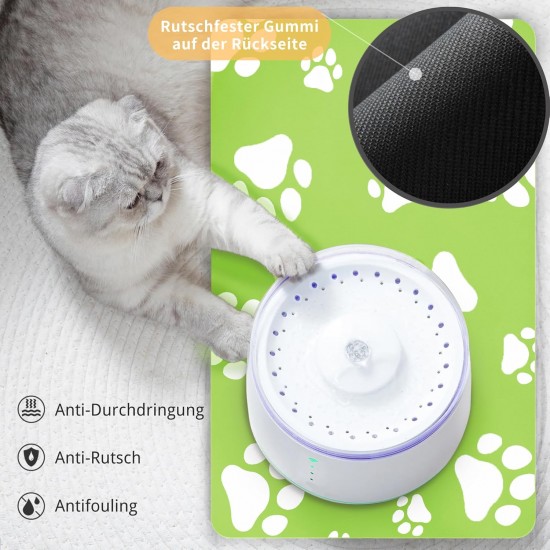 JanYoo Bowl Mat, Cat Feeding Bowl Mat, 50 x 35 cm, Waterproof Pet Feeding Mats, Non-Slip Mat, Cat Bowl, Feeding Mat, Cat Food, Feeding Bowl Mat (Green) JanYoo Bowl Mat, Cat Feeding Bowl Mat, 50 x 35 cm, Waterproof Pet Feeding Mats, Non-Slip Mat, Cat Bowl, Feeding Mat, Cat Food, Feeding Bowl Mat (Green)