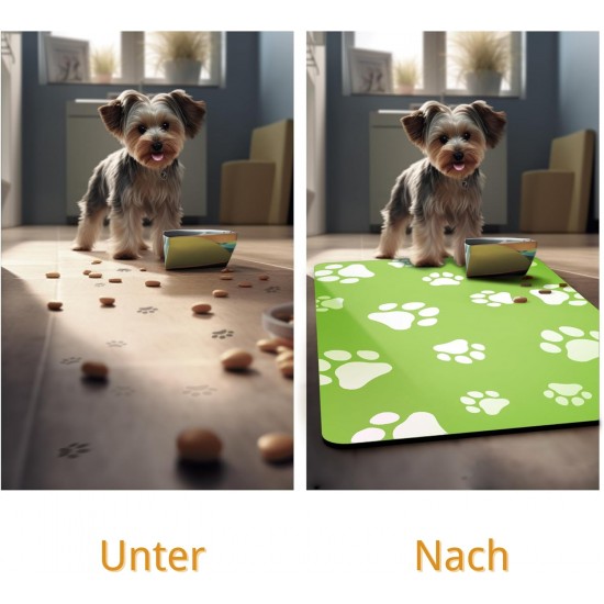 JanYoo Bowl Mat, Cat Feeding Bowl Mat, 50 x 35 cm, Waterproof Pet Feeding Mats, Non-Slip Mat, Cat Bowl, Feeding Mat, Cat Food, Feeding Bowl Mat (Green) JanYoo Bowl Mat, Cat Feeding Bowl Mat, 50 x 35 cm, Waterproof Pet Feeding Mats, Non-Slip Mat, Cat Bowl, Feeding Mat, Cat Food, Feeding Bowl Mat (Green)