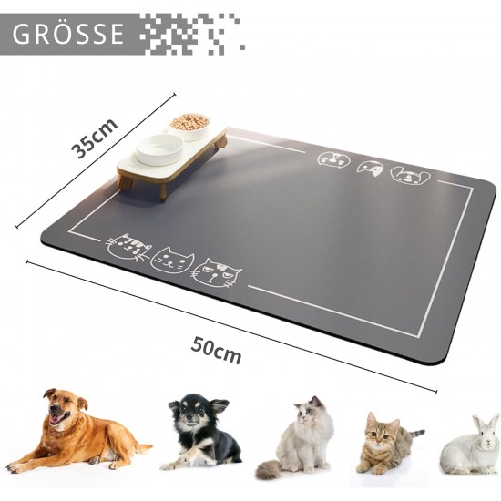 JanYoo Cat Litter Mat, 50 x 35 cm, PVC Waterproof Cat Mat, Cat Litter Tray with Non-Slip, Cat Head, Dark Grey (Food) JanYoo Cat Litter Mat, 50 x 35 cm, PVC Waterproof Cat Mat, Cat Litter Tray with Non-Slip, Cat Head, Dark Grey (Food)