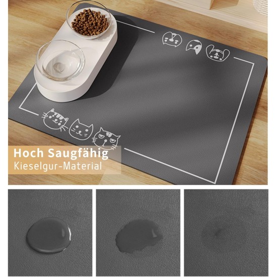 JanYoo Cat Litter Mat, 50 x 35 cm, PVC Waterproof Cat Mat, Cat Litter Tray with Non-Slip, Cat Head, Dark Grey (Food) JanYoo Cat Litter Mat, 50 x 35 cm, PVC Waterproof Cat Mat, Cat Litter Tray with Non-Slip, Cat Head, Dark Grey (Food)