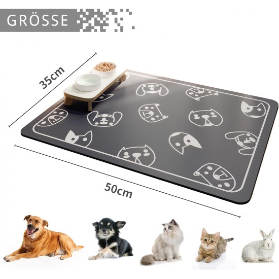 JanYoo Cat Litter Mat, 50 x 35 cm, PVC Waterproof Cat Mat, Cat Litter Tray with Non-Slip, Cat Head, Dark Grey (Food) JanYoo Cat Litter Mat, 50 x 35 cm, PVC Waterproof Cat Mat, Cat Litter Tray with Non-Slip, Cat Head, Dark Grey (Food)