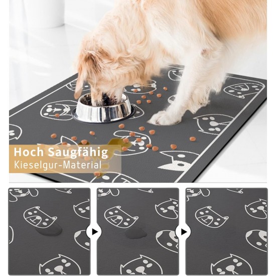JanYoo Cat Litter Mat, 50 x 35 cm, PVC Waterproof Cat Mat, Cat Litter Tray with Non-Slip, Cat Head, Dark Grey (Food) JanYoo Cat Litter Mat, 50 x 35 cm, PVC Waterproof Cat Mat, Cat Litter Tray with Non-Slip, Cat Head, Dark Grey (Food)