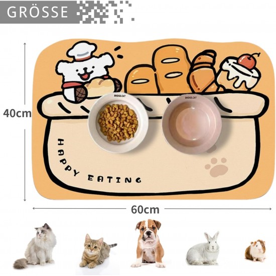 JanYoo Feeding Mat for Dogs and Cats 60 x 40 cm Large Feeding Bowl Mat Non-Slip Absorbent Cat Bowl Feeding Mat for Dogs and Cats JanYoo Feeding Mat for Dogs and Cats 60 x 40 cm Large Feeding Bowl Mat Non-Slip Absorbent Cat Bowl Feeding Mat for Dogs and Cats
