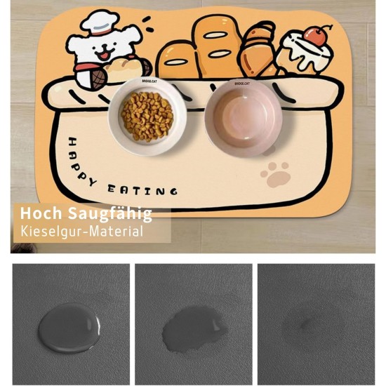 JanYoo Feeding Mat for Dogs and Cats 60 x 40 cm Large Feeding Bowl Mat Non-Slip Absorbent Cat Bowl Feeding Mat for Dogs and Cats JanYoo Feeding Mat for Dogs and Cats 60 x 40 cm Large Feeding Bowl Mat Non-Slip Absorbent Cat Bowl Feeding Mat for Dogs and Cats