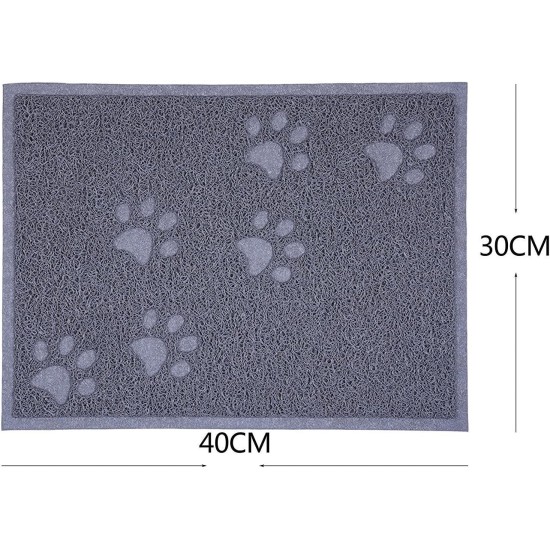 KINGCOO Cat Litter Mat, Waterproof Cat Litter Box, Throw Mat, Catcher, Trapper Table, Food Mat for Dogs, Cats, PVC, 30 x 40 cm (Beige) KINGCOO Cat Litter Mat, Waterproof Cat Litter Box, Throw Mat, Catcher, Trapper Table, Food Mat for Dogs, Cats, PVC, 30 x 40 cm (Beige)