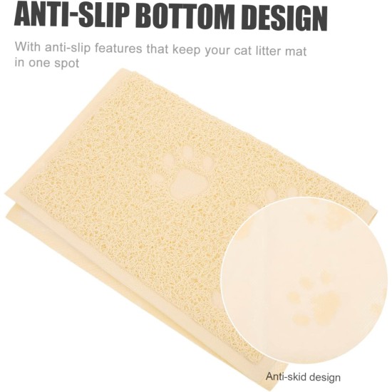 KINGCOO Cat Litter Mat, Waterproof Cat Litter Box, Throw Mat, Catcher, Trapper Table, Food Mat for Dogs, Cats, PVC, 30 x 40 cm (Beige) KINGCOO Cat Litter Mat, Waterproof Cat Litter Box, Throw Mat, Catcher, Trapper Table, Food Mat for Dogs, Cats, PVC, 30 x 40 cm (Beige)