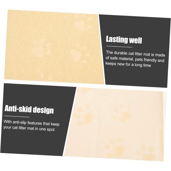 KINGCOO Cat Litter Mat, Waterproof Cat Litter Box, Throw Mat, Catcher, Trapper Table, Food Mat for Dogs, Cats, PVC, 30 x 40 cm (Beige) KINGCOO Cat Litter Mat, Waterproof Cat Litter Box, Throw Mat, Catcher, Trapper Table, Food Mat for Dogs, Cats, PVC, 30 x 40 cm (Beige)