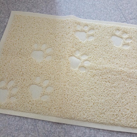 KINGCOO Cat Litter Mat, Waterproof Cat Litter Box, Throw Mat, Catcher, Trapper Table, Food Mat for Dogs, Cats, PVC, 30 x 40 cm (Beige) KINGCOO Cat Litter Mat, Waterproof Cat Litter Box, Throw Mat, Catcher, Trapper Table, Food Mat for Dogs, Cats, PVC, 30 x 40 cm (Beige)