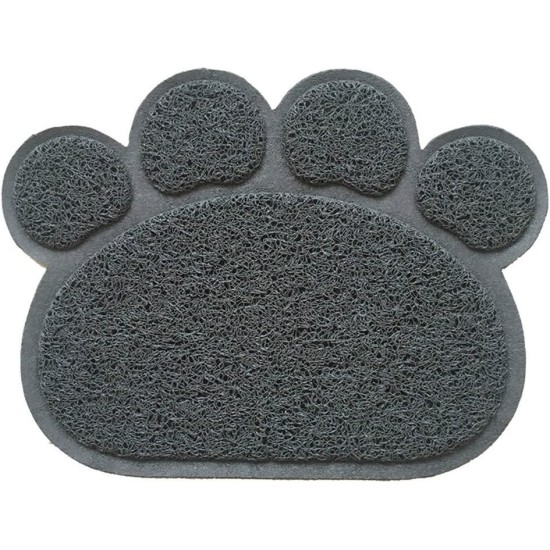 KINGCOO Dog Mat Pad, Cat Litter Tray Mattress, Pet Place Mat, Table Mat for Dogs and Cats, 30 x 40 cm, Small Elastic PVC Paw Design (Grey) KINGCOO Dog Mat Pad, Cat Litter Tray Mattress, Pet Place Mat, Table Mat for Dogs and Cats, 30 x 40 cm, Small Elastic PVC Paw Design (Grey)
