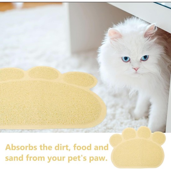 KINGCOO Dog Mat Pad, Cat Litter Tray Mattress, Pet Place Mat, Table Mat for Dogs and Cats, 30 x 40 cm, Small Elastic PVC Paw Design (Grey) KINGCOO Dog Mat Pad, Cat Litter Tray Mattress, Pet Place Mat, Table Mat for Dogs and Cats, 30 x 40 cm, Small Elastic PVC Paw Design (Grey)