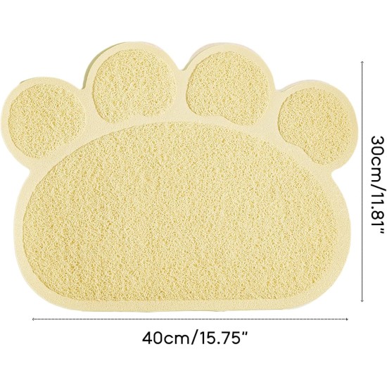 KINGCOO Dog Mat Pad, Cat Litter Tray Mattress, Pet Place Mat, Table Mat for Dogs and Cats, 30 x 40 cm, Small Elastic PVC Paw Design (Grey) KINGCOO Dog Mat Pad, Cat Litter Tray Mattress, Pet Place Mat, Table Mat for Dogs and Cats, 30 x 40 cm, Small Elastic PVC Paw Design (Grey)