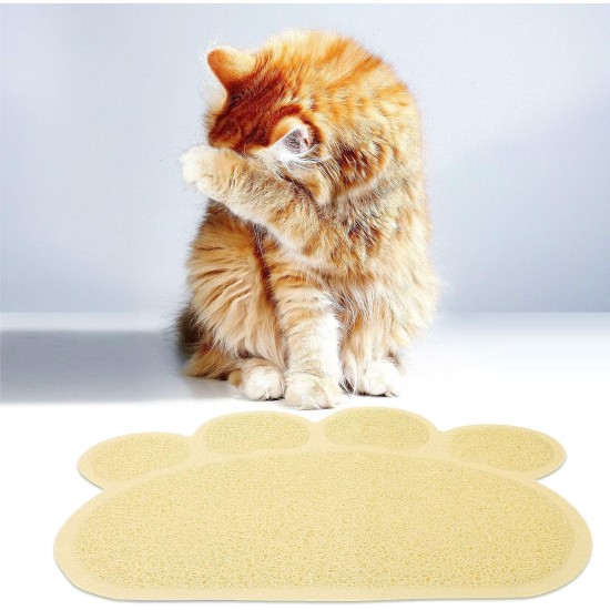 KINGCOO Dog Mat Pad, Cat Litter Tray Mattress, Pet Place Mat, Table Mat for Dogs and Cats, 30 x 40 cm, Small Elastic PVC Paw Design (Grey) KINGCOO Dog Mat Pad, Cat Litter Tray Mattress, Pet Place Mat, Table Mat for Dogs and Cats, 30 x 40 cm, Small Elastic PVC Paw Design (Grey)