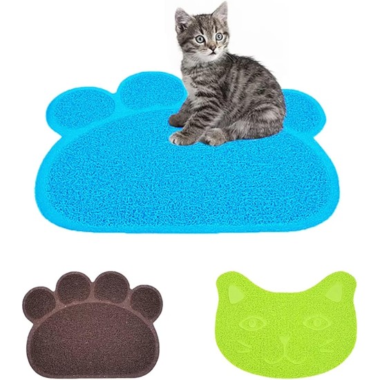 KINGCOO Dog Mat Pad, Cat Litter Tray Mattress, Pet Place Mat, Table Mat for Dogs and Cats, 30 x 40 cm, Small Elastic PVC Paw Design (Grey) KINGCOO Dog Mat Pad, Cat Litter Tray Mattress, Pet Place Mat, Table Mat for Dogs and Cats, 30 x 40 cm, Small Elastic PVC Paw Design (Grey)