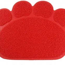 KINGCOO Dog Mat Pad, Cat Litter Tray Mattress, Pet Place Mat, Table Mat for Dogs and Cats, 30 x 40 cm, Small Elastic PVC Paw Design (Red) KINGCOO Dog Mat Pad, Cat Litter Tray Mattress, Pet Place Mat, Table Mat for Dogs and Cats, 30 x 40 cm, Small Elastic PVC Paw Design (Red)