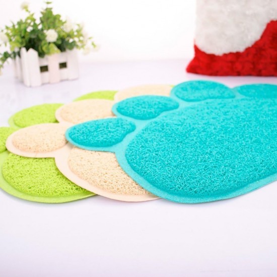 KINGCOO Dog Mat Pad, Cat Litter Tray Mattress, Pet Place Mat, Table Mat for Dogs and Cats, 30 x 40 cm, Small Elastic PVC Paw Design (Red) KINGCOO Dog Mat Pad, Cat Litter Tray Mattress, Pet Place Mat, Table Mat for Dogs and Cats, 30 x 40 cm, Small Elastic PVC Paw Design (Red)