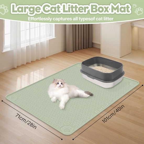 Kalolary Extra Large Cat Litter Mat - Cat Bowl Silicone Litter Mat for Litter Control, Soft for Cat Paws, Waterproof & Easy to Clean (Grey, 130 x 65 cm) Kalolary Extra Large Cat Litter Mat - Cat Bowl Silicone Litter Mat for Litter Control, Soft for Cat Paws, Waterproof & Easy to Clean (Grey, 130 x 65 cm)