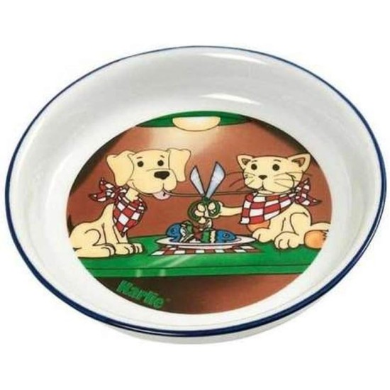 Karlie Hand Painted Curry Mouse Cartoon First Class Pottery Cat Dish, 16 cm/ 200 ml Karlie Hand Painted Curry Mouse Cartoon First Class Pottery Cat Dish, 16 cm/ 200 ml