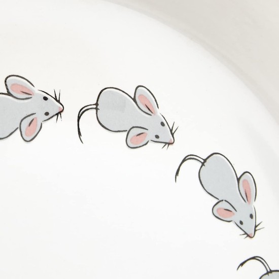 Karlie Hand Painted Row of Mice Cartoon First Class Pottery Cat Dish, 16 cm/ 200 ml Karlie Hand Painted Row of Mice Cartoon First Class Pottery Cat Dish, 16 cm/ 200 ml