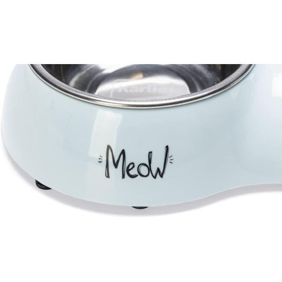 Karlie Rana Cat Bowl Dinner Set 2 Light Blue 522654 400 ml Karlie Rana Cat Bowl Dinner Set 2 Light Blue 522654 400 ml