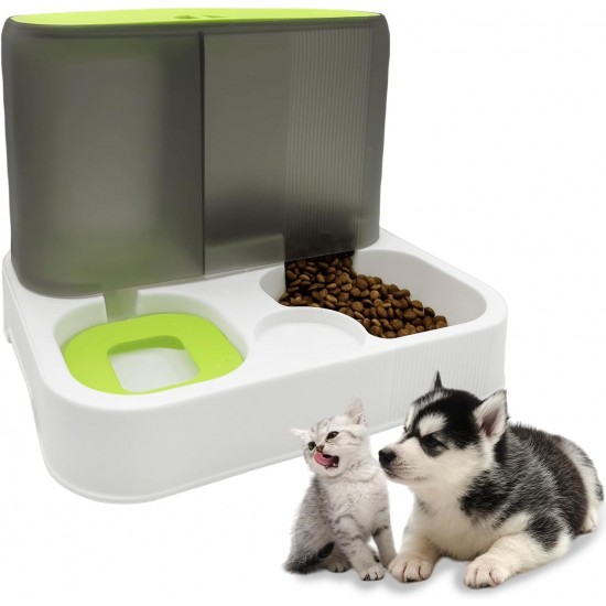 Kathson Automatic Cat Food and Water Dispenser with Large Capacity, All-in-One Gravity Feeder for Small Dogs, Puppies, Cats, Pets (White) Kathson Automatic Cat Food and Water Dispenser with Large Capacity, All-in-One Gravity Feeder for Small Dogs, Puppies, Cats, Pets (White)