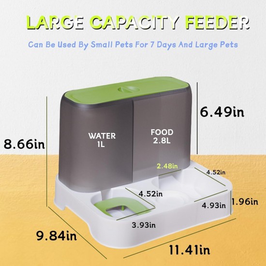 Kathson Automatic Cat Food and Water Dispenser with Large Capacity, All-in-One Gravity Feeder for Small Dogs, Puppies, Cats, Pets (White) Kathson Automatic Cat Food and Water Dispenser with Large Capacity, All-in-One Gravity Feeder for Small Dogs, Puppies, Cats, Pets (White)