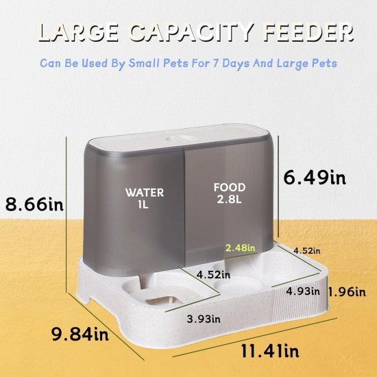 Kathson Automatic Cat Food and Water Dispenser with Large Capacity, All-in-One Gravity Feeder for Small Dogs, Puppies, Cats, Pets (White) Kathson Automatic Cat Food and Water Dispenser with Large Capacity, All-in-One Gravity Feeder for Small Dogs, Puppies, Cats, Pets (White)