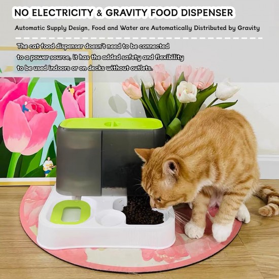 Kathson Automatic Cat Food and Water Dispenser with Large Capacity, All-in-One Gravity Feeder for Small Dogs, Puppies, Cats, Pets (White) Kathson Automatic Cat Food and Water Dispenser with Large Capacity, All-in-One Gravity Feeder for Small Dogs, Puppies, Cats, Pets (White)