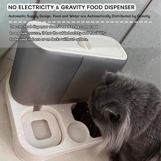 Kathson Automatic Cat Food and Water Dispenser with Large Capacity, All-in-One Gravity Feeder for Small Dogs, Puppies, Cats, Pets (White) Kathson Automatic Cat Food and Water Dispenser with Large Capacity, All-in-One Gravity Feeder for Small Dogs, Puppies, Cats, Pets (White)