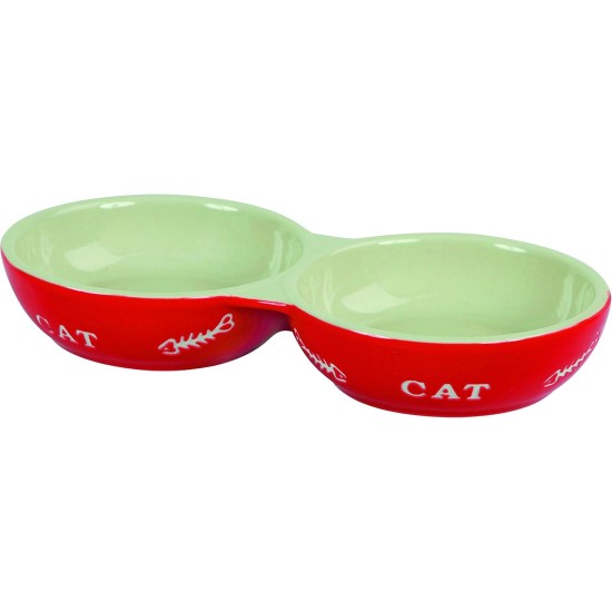 Kerbl Ceramic Bowl Cat, 2 X 200 ml, Assorted Colours Kerbl Ceramic Bowl Cat, 2 X 200 ml, Assorted Colours