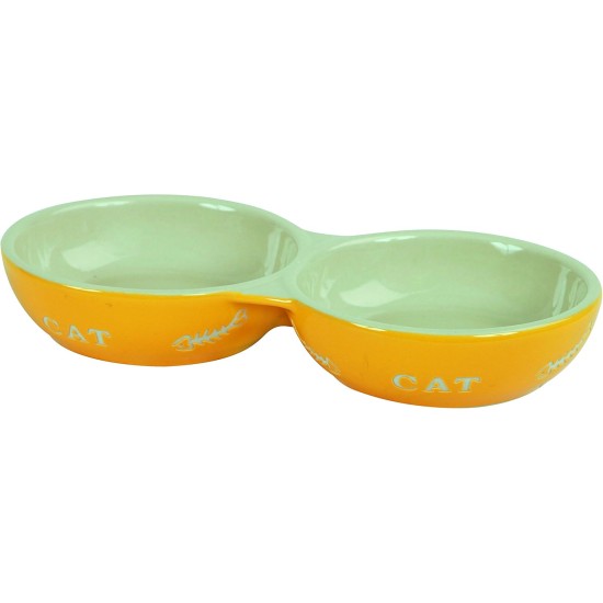 Kerbl Ceramic Bowl Cat, 2 X 200 ml, Assorted Colours Kerbl Ceramic Bowl Cat, 2 X 200 ml, Assorted Colours