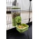 Kerbl Pet Feeder 1000 ml, for Rabbits and Small Animals, Grid Attachment, Automatic Slipping, Robust, Green, Transparent, 11 x 20 x 20 cm Kerbl Pet Feeder 1000 ml, for Rabbits and Small Animals, Grid Attachment, Automatic Slipping, Robust, Green, Transparent, 11 x 20 x 20 cm