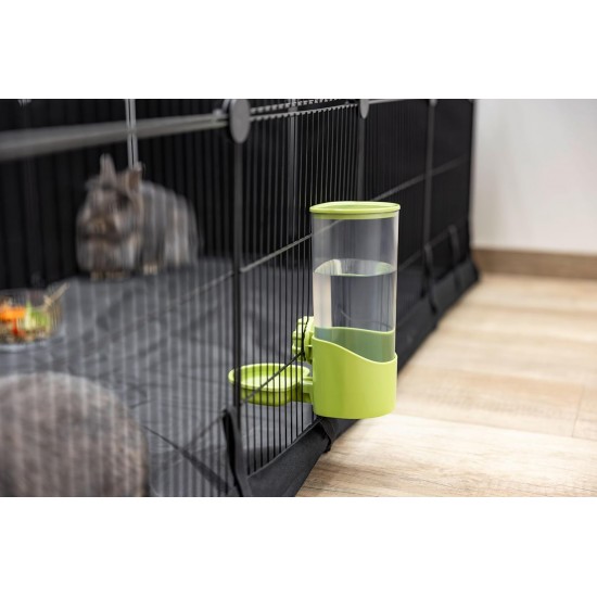 Kerbl Pet Feeder 1000 ml, for Rabbits and Small Animals, Grid Attachment, Automatic Slipping, Robust, Green, Transparent, 11 x 20 x 20 cm Kerbl Pet Feeder 1000 ml, for Rabbits and Small Animals, Grid Attachment, Automatic Slipping, Robust, Green, Transparent, 11 x 20 x 20 cm