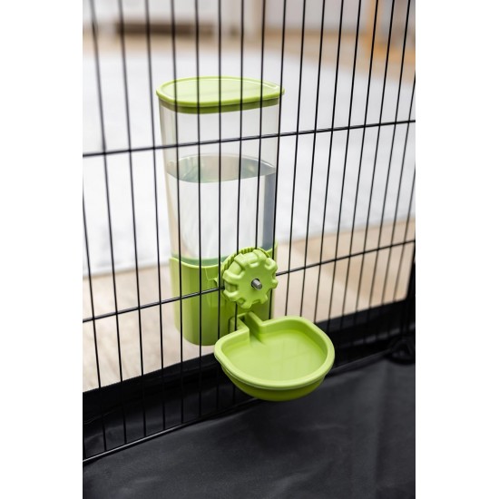 Kerbl Pet Feeder 1000 ml, for Rabbits and Small Animals, Grid Attachment, Automatic Slipping, Robust, Green, Transparent, 11 x 20 x 20 cm Kerbl Pet Feeder 1000 ml, for Rabbits and Small Animals, Grid Attachment, Automatic Slipping, Robust, Green, Transparent, 11 x 20 x 20 cm