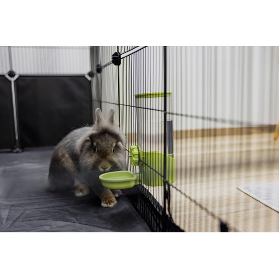 Kerbl Pet Feeder 1000 ml, for Rabbits and Small Animals, Grid Attachment, Automatic Slipping, Robust, Green, Transparent, 11 x 20 x 20 cm Kerbl Pet Feeder 1000 ml, for Rabbits and Small Animals, Grid Attachment, Automatic Slipping, Robust, Green, Transparent, 11 x 20 x 20 cm
