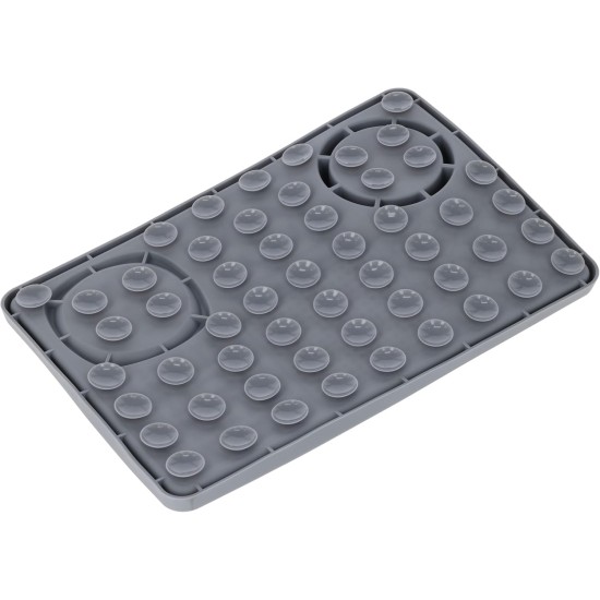 Kerbl Pet Licking Mat XL, for Dogs and Cats, Various Surfaces, Integrated Bowl, Non-Slip, Silicone, Grey, 30 x 20 cm Kerbl Pet Licking Mat XL, for Dogs and Cats, Various Surfaces, Integrated Bowl, Non-Slip, Silicone, Grey, 30 x 20 cm