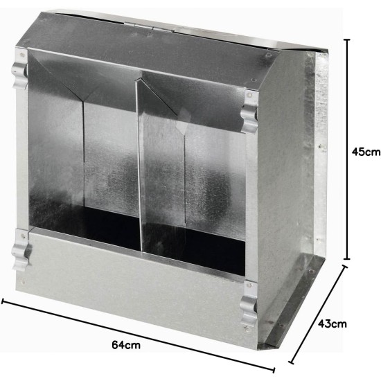 Kerbl Rabbit Feeder Galvanized Feed Area, 2200 ml Kerbl Rabbit Feeder Galvanized Feed Area, 2200 ml