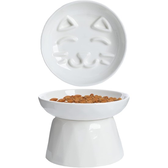Kopmath Elevated Slow Feeder Bowl for Cats Ceramic Elevated Cats Slow Feeder Healthy Food for Wet and Dry Food Prevent Vomiting Digestion Dishwasher Safe Kopmath Elevated Slow Feeder Bowl for Cats Ceramic Elevated Cats Slow Feeder Healthy Food for Wet and Dry Food Prevent Vomiting Digestion Dishwasher Safe
