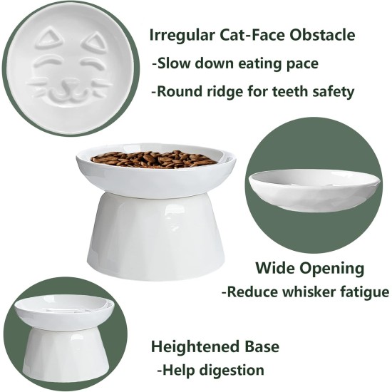Kopmath Elevated Slow Feeder Bowl for Cats Ceramic Elevated Cats Slow Feeder Healthy Food for Wet and Dry Food Prevent Vomiting Digestion Dishwasher Safe Kopmath Elevated Slow Feeder Bowl for Cats Ceramic Elevated Cats Slow Feeder Healthy Food for Wet and Dry Food Prevent Vomiting Digestion Dishwasher Safe