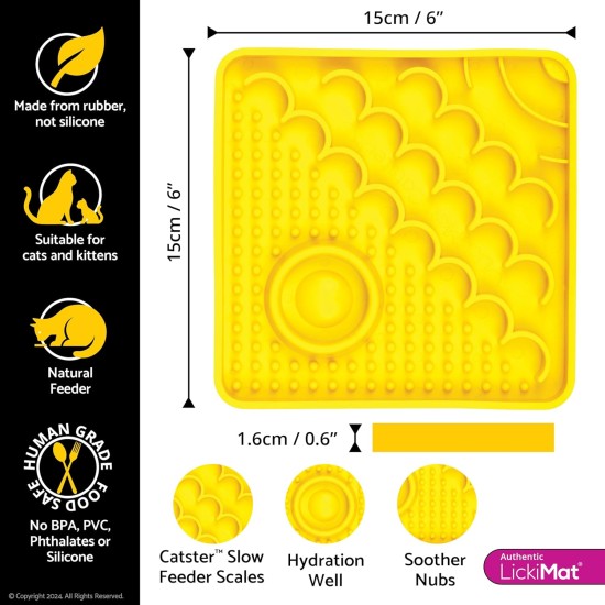 LICKIMAT Catster Cat Feeding Mat, Slow Feeder with Micro Bowl for Extra Hydration, Perfect for Food, Treats, Yogurt and Anxiety Relief for Cats LICKIMAT Catster Cat Feeding Mat, Slow Feeder with Micro Bowl for Extra Hydration, Perfect for Food, Treats, Yogurt and Anxiety Relief for Cats